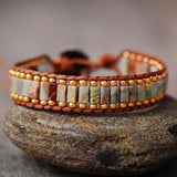 Majestic Leather Beaded Cuff Bracelet - Moon Dance Charms