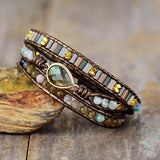 Mystisches Labradorit-Wickelarmband – Mondtanz-Charms