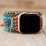 Handgemaakte turquoise wrap Apple Watch-bandje Vrouw - Moon Dance Charms