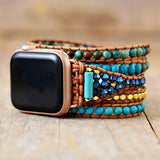 Handgemaakte turquoise wrap Apple Watch-bandje Vrouw - Moon Dance Charms