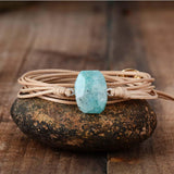 Bracciale avvolgente Boho in amazzonite naturale