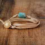 Bracciale avvolgente Boho in amazzonite naturale