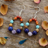Natursteine 7 Chakra Ohrringe – Mondtanz Charms