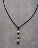 Pearl and Vintage Leather Choker - Moon Dance Charms