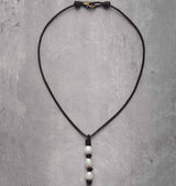 Pearl and Vintage Leather Choker - Moon Dance Charms