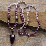 Collar Péndulo Hilo Anudado con Amatista - Moon Dance Charms
