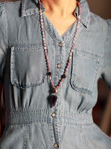 Collar Péndulo Hilo Anudado con Amatista - Moon Dance Charms