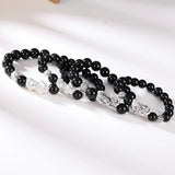 Pixiu Feng Shui Black Obsidian Bracelet For Wealth Silver - Moon Dance Charms