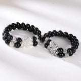 Pixiu Feng Shui Black Obsidian Bracelet For Wealth Silver - Moon Dance Charms