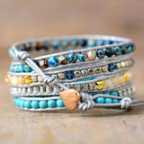 Pulsera envolvente positividad boho turquesa - Moon Dance Charms