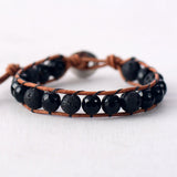 Puissant bracelet diffuseur de perles en pierre de lave et onyx - Moon Dance Charms