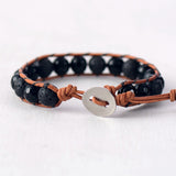 Bracelet diffuseur de perles de lave et d’onyx