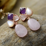 Pure Liefde Rozenkwarts Kristal Oorbellen - Moon Dance Charms