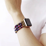 Purple Beaded Apple Watch Band For Women