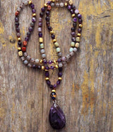 Spiritual Jasper and Amethyst Necklace