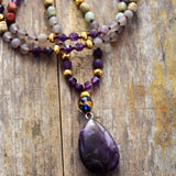 Spiritual Jasper and Amethyst Necklace