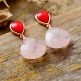 Red Rose Quartz Earrings - Moon Dance Charms