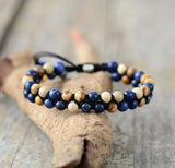Balans jaspis en sodaliet kralen armband voor heren - aardend - Moon Dance Charms