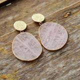 Romantische Rosenquarz Ohrringe – Mondtanz Charms