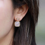 Rosenquarz-Kristall-Ohrringe – Mondtanz-Charms
