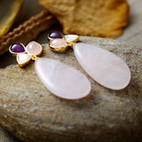 Rosenquarz-Kristall-Heilohrringe – Mondtanz-Charms