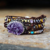 Amethist Druzy Wikkelarmband - Moon Dance Charms