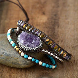 Koninklijke Amethist Druzy Armband