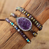 Amethist Druzy Wikkelarmband - Moon Dance Charms