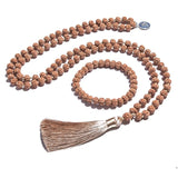 Rudraksha Mala Beads + FREE Bracelet