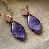Pendientes de cristal de amatista Serenity - Charms de danza lunar