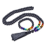 Sette Chakra Mala + Bracciale Chakra gratuito - Ciondoli della danza della luna