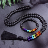 Sette Chakra Mala + Bracciale Chakra gratuito - Ciondoli della danza della luna
