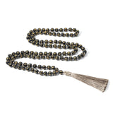 Six Words Mantra Black Obsidian Mala Beads 108 - Moon Dance Charms