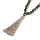 Six Words Mantra Black Obsidian Mala Beads 108 - Moon Dance Charms