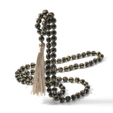 Six Words Mantra Black Obsidian Mala Beads 108 - Moon Dance Charms