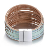 Bracelet en cuir multicouche