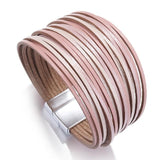 Bracelet en cuir multicouche