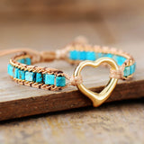 Turkoois stenen armband met liefdesbedje voor geluk en positieve energie - Moon Dance Charms