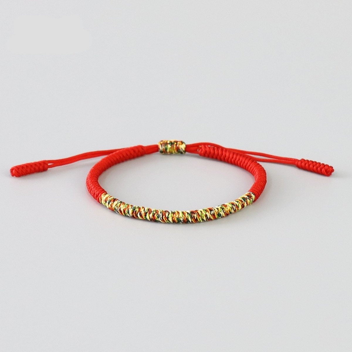 Tibetan Red String Bracelet Buddhist Lucky Charm