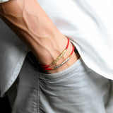 Tibetan Red Sting Bracelet with Buddhist Lucky Mantra - Moon Dance Charms