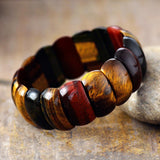 Tijgeroog stenen stretch armband voor balans, zelfvertrouwen en bescherming - Moon Dance Charms