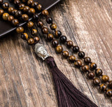 Tiger's Eye Mala Necklace - Moon Dance Charms