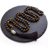 Tiger's Eye Mala Necklace - Moon Dance Charms