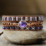 Veganes Wickelarmband mit Kristallen – Mondtanz-Charms