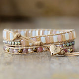 Veganes Wickelarmband mit Kristallen – Mondtanz-Charms