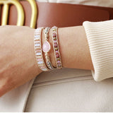 Veganes Wickelarmband mit Kristallen – Mondtanz-Charms