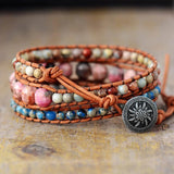 Zen Fusion Leren Wikkelarmband - Moon Dance Charms