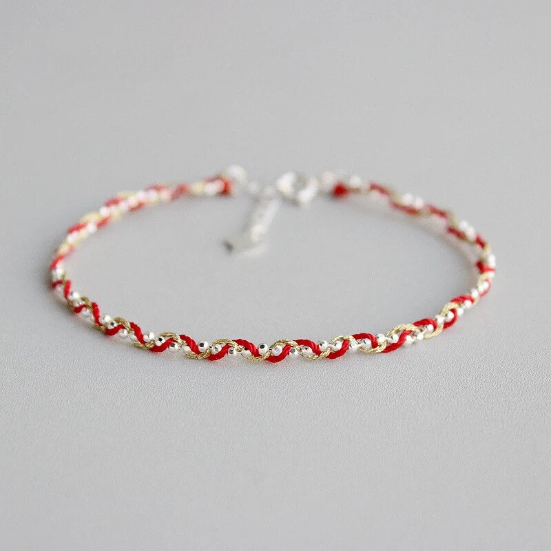 14K Gold Filigree Line 925 red Rope Bracelets - Moon Dance Charms