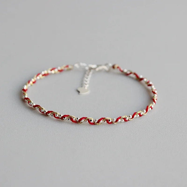 14K Gold Filigree Line 925 red Rope Bracelets - Moon Dance Charms