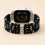 Black Beaded Aple Watch Band Women - Moon Dance Charms